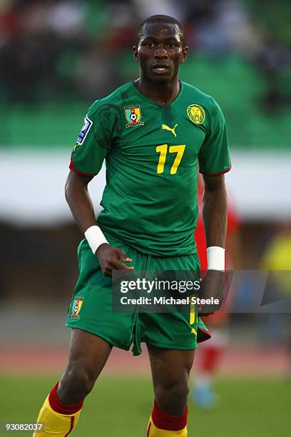 Stephane Mbia of Cameroon during the Morocco v Cameroon FIFA2010 World Cup Group A qualifying match at the Complexe Sportif on November 14, 2009 in...