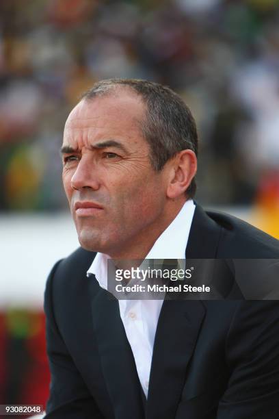 Paul Le Guen, coach of Cameroon during the Morocco v Cameroon FIFA2010 World Cup Group A qualifying match at the Complexe Sportif on November 14,...