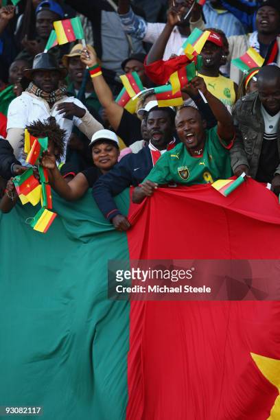 Cameroon supporters during the Morocco v Cameroon FIFA2010 World Cup Group A qualifying match at the Complexe Sportif on November 14, 2009 in Fes,...