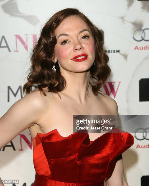 Rose McGowan attends MOCA's 30th anniversary after party hosted by Dashu Zhukova and Pop Magazine on November 14, 2009 in Los Angeles, California.