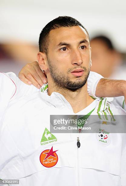 Nadir Belhadj of Algeria during the FIFA2010 World Cup qualifying match between Egypt and Algeria at the Cairo International Stadium on November 14,...