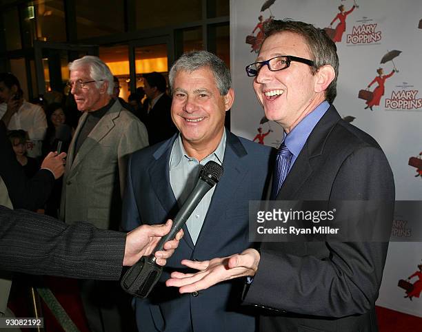 Producer/Co-Creator Cameron Mackintosh and Producer Thomas Schumacher during the arrivals for the opening night performance of Disney and Cameron...