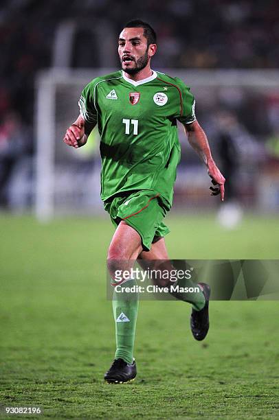 Mourad Meghni of Algeria during the FIFA2010 World Cup qualifying match between Egypt and Algeria at the Cairo International Stadium on November 14,...