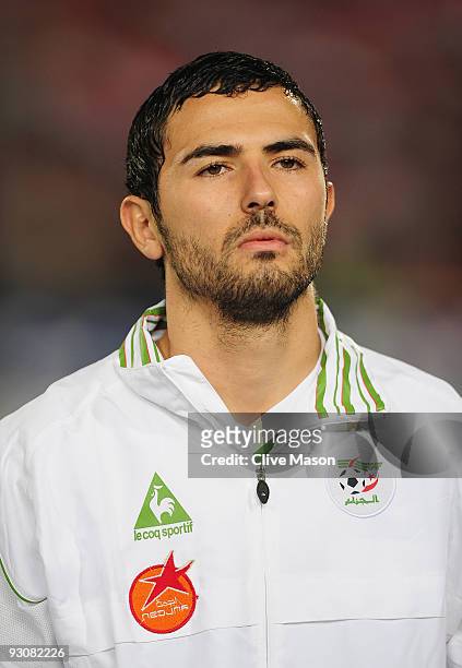 Anthar Yahia of Algeria during the FIFA2010 World Cup qualifying match between Egypt and Algeria at the Cairo International Stadium on November 14,...