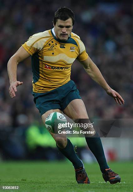 Australia full back Adam Ashley-Cooper in action during the Rugby Union International between Ireland and Australia at Croke Park on November 15,...