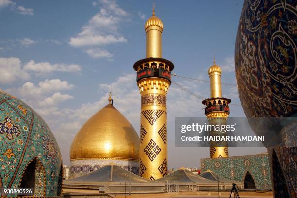 View of the Imam Abbas ibn Ali shrine in the southern Iraqi city of Karbala on November 9, 2017 ahead of the Arbaeen religious festival, which marks...