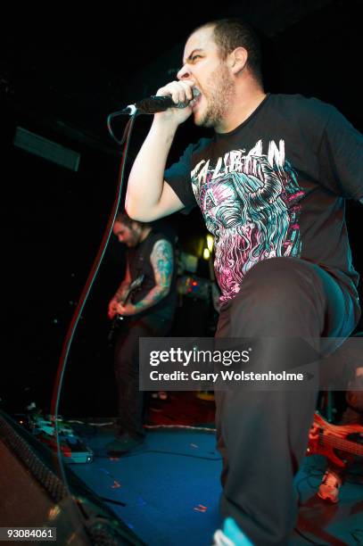 Frankie Palmeri of Emmure performs on stage at the Corporation on November 12, 2009 in Sheffield, England.