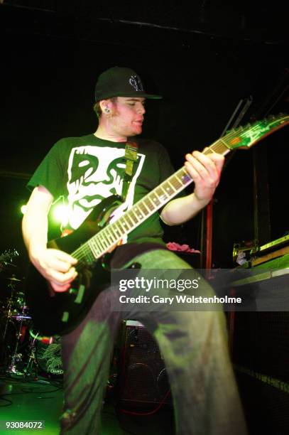 Jesse Ketive of Emmure performs on stage at the Corporation on November 12, 2009 in Sheffield, England.