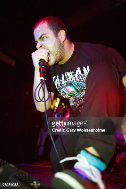 Frankie Palmeri of Emmure performs on stage at the Corporation on November 12, 2009 in Sheffield, England.
