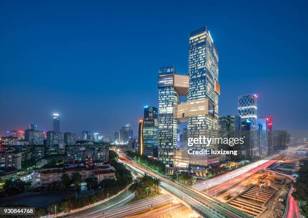 shenzhen city downtown district - shenzhen stock pictures, royalty-free photos & images