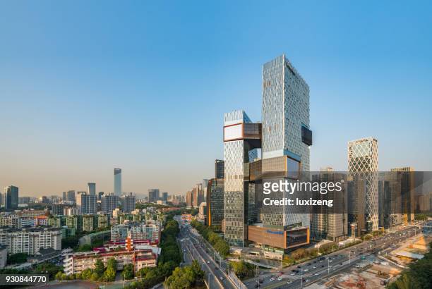 shenzhen city downtown district - shenzhen stock pictures, royalty-free photos & images