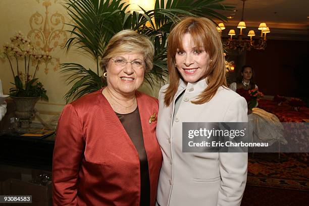 March 13: Author Lin Arison and Stefanie Powers at Lin Arison's "Travels With Van Goch and The Impressionists-Discovering The Connections" during her...