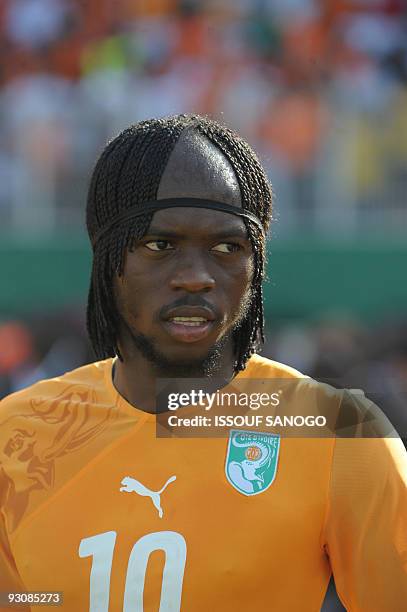 Ivory Coast's National footbal team player Gervais Yao Kouassi, Gervinho, poses on November 14, 2009 during a Fifa 2010 World Cup match against...