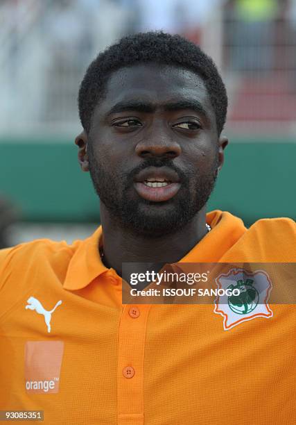 Ivory Coast's National footbal team player Kolo Toure poses on November 14, 2009 during a Fifa 2010 World Cup match against Guinea at the Felix...