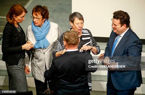 German designated Justice Minister Katarina Barley, outgoing German Economy and Energy Minister Brigitte Zypries, outgoing German Health Minister...