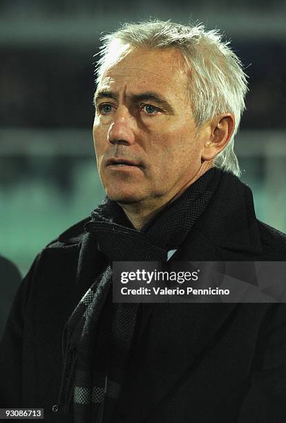 Holland head coach Bert van Marwijk looks during the international friendly match between Italy and Holland at Adriatico Stadium on November 14, 2009...