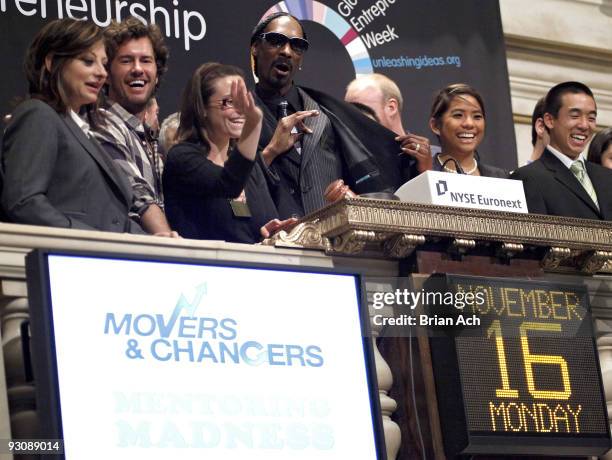 Rapper Calvin "Snoop Dogg" Broadus, CNBC television personality Maria Bartiromo, TOMS Shoes Founder Blake Mycoskie, rapper Calvin "Snoop Dogg"...