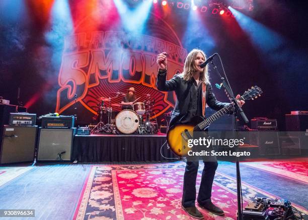 Brit Turner and Charlie Starr of Blackberry Smoke perform at The Fillmore on March 10, 2018 in Detroit, Michigan.