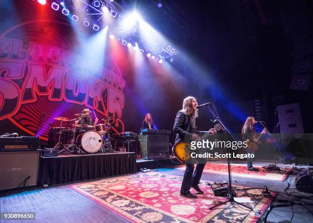 Brit Turner, Charlie Starr and Paul Jackson of Blackberry Smoke perform at The Fillmore on March 10, 2018 in Detroit, Michigan.