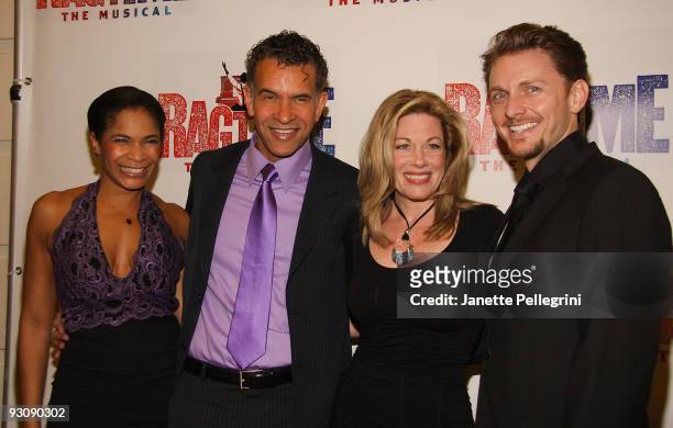 Allyson Tucker, Brian Stokes Mitchell, Marin Mazzie and Jason Danieley attend the Broadway opening of "Rag Time" at the Neil Simon Theatre on...