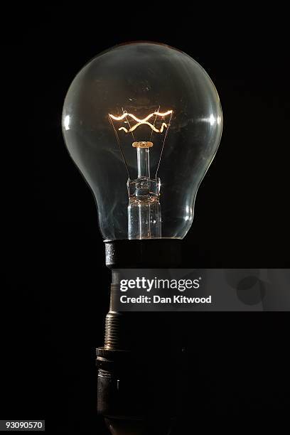 In this photo illustration an incandescent light bulb is illuminated on November 16, 2009 in London, England. As world leaders prepare to gather for...