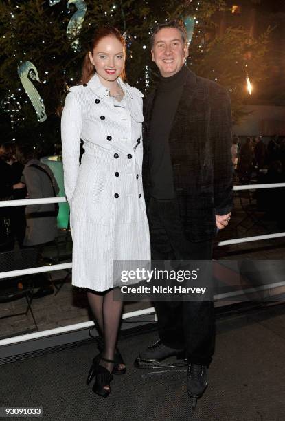 Actress and model Lily Cole and former British Olympic champion skater Robin Cousins attend the VIP opening of Skate hosted by Tiffany and Co held at...