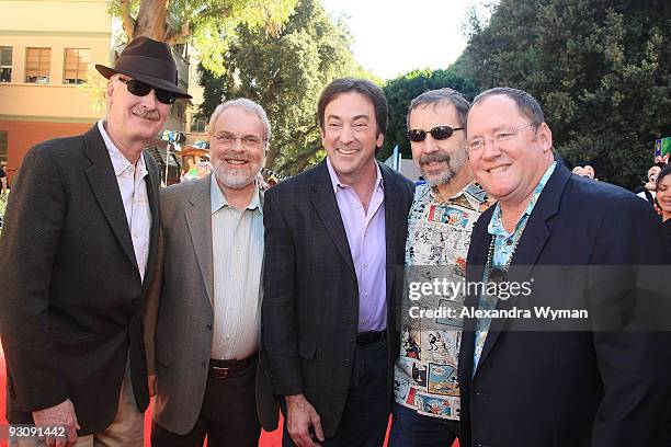 Director John Musker, Director Ron Clements, Producer Peter Del Vecho, Disney/Pixar's Ed Catmull and Disney/Pixar's John Lasseter at The premiere of...