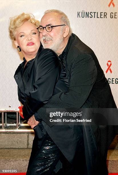 Musical singer Angelika Milster and Udo Walz attend the AIDS Gala 2009 at theater des Westen on November 16, 2009 in Berlin, Germany.