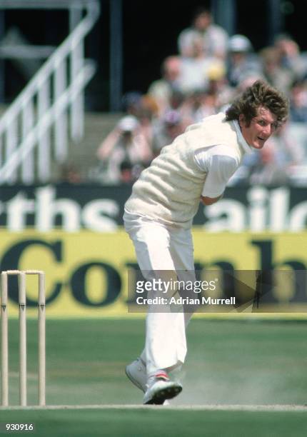 Bob Willis of England in action during the Third Ashes Test match between England and Australia at Headingley in Leeds, England. Willis took 8 for 43...