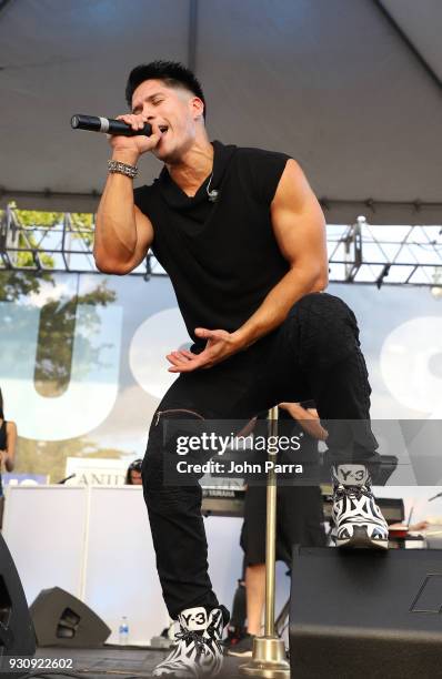 Chyno Miranda performs at I Heart Latino And Tu 94.9 At The 2018 Calle Ocho Festival on March 11, 2018 in Miami, Florida.