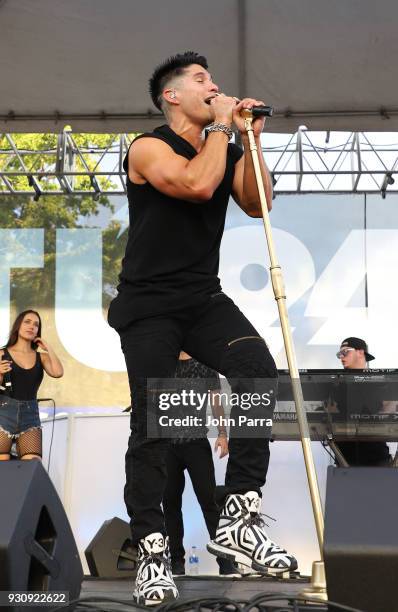 Chyno Miranda performs at I Heart Latino And Tu 94.9 At The 2018 Calle Ocho Festival on March 11, 2018 in Miami, Florida.