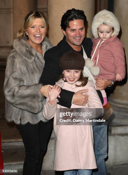 Tina Hobley and family attends the VIP opening of Skate at Somerset House hosted by Tiffany and Co at Somerset House on November 16, 2009 in London,...