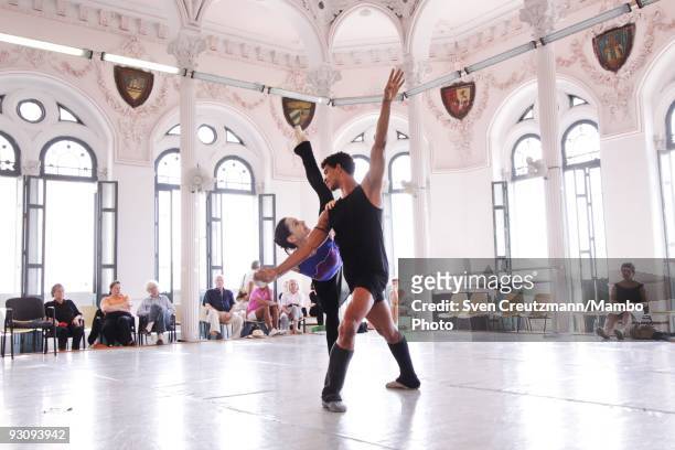 Cuban dancer Carlos Acosta and Spain's Tamara Rojo rehearse for "Manon" in Cuba´s National Ballet School, on July 16 in Havana, Cuba. With its first...