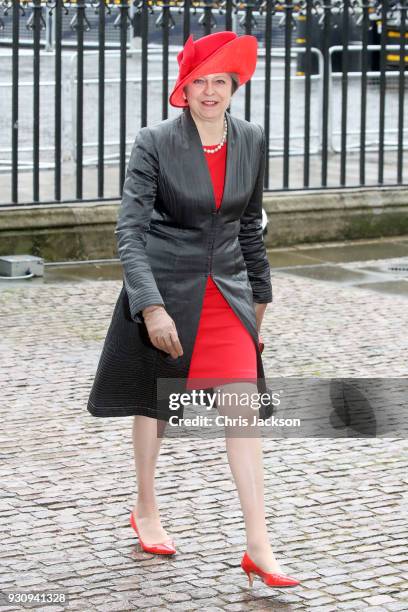 British Prime Minister Theresa May attends the 2018 Commonwealth Day service at Westminster Abbey on March 12, 2018 in London, England.