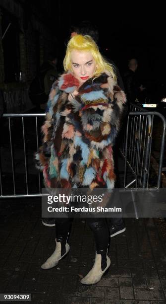Pam Hogg attends album launch party for Rihanna's new album 'Rated R'/performs at her album launch party which was streamed live via Nokia's website...