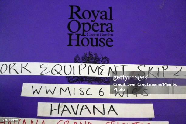 An equipment box of the Royall ballet that reads "Havana". With its first visit to Cuba, the Royal Ballet of London also marks the first visit by an...