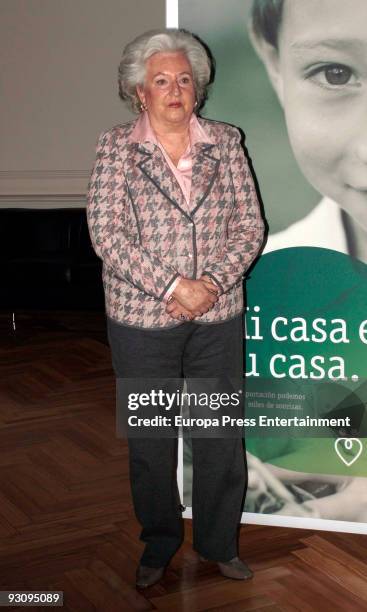 Pilar de Borbon, sister of Spain's King Juan Carlos, holds a press conference to present the new edition of 'Rastrillo Nuevo Futuro' on November 16,...