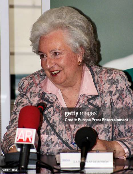 Pilar de Borbon, sister of Spain's King Juan Carlos, holds a press conference to present the new edition of 'Rastrillo Nuevo Futuro' on November 16,...