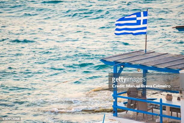 greek national flag - nationalsymbol bildbanksfoton och bilder