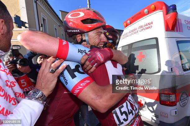 Arrival / Marcel Kittel of Germany, Nathan Haas of Australia Celebration / during the 53rd Tirreno-Adriatico 2018, Stage 6 a 153km stage from Numana...
