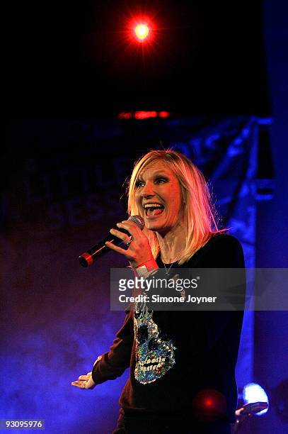 Radio 1 DJ and curator for the evening, Jo Whiley speaks during the first night of 'Mencap's Little Noise Sessions' at Union Chapel on November 16,...