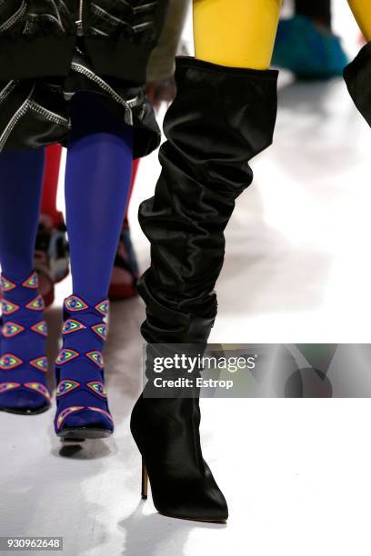 Shoe detail during the Kolovrat show as part of the Lisboa Fashion Week ‘Moda Lisboa’ 2018 on March 11, 2018 in Lisbon, Portugal.