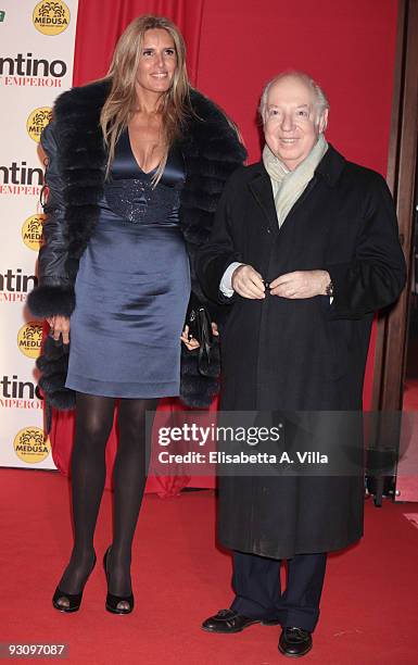 Tiziana Rocca and Carlo Giovannelli attend "Valentino: The Last Emperor" premiere at Embassy Cinema on November 16, 2009 in Rome, Italy.