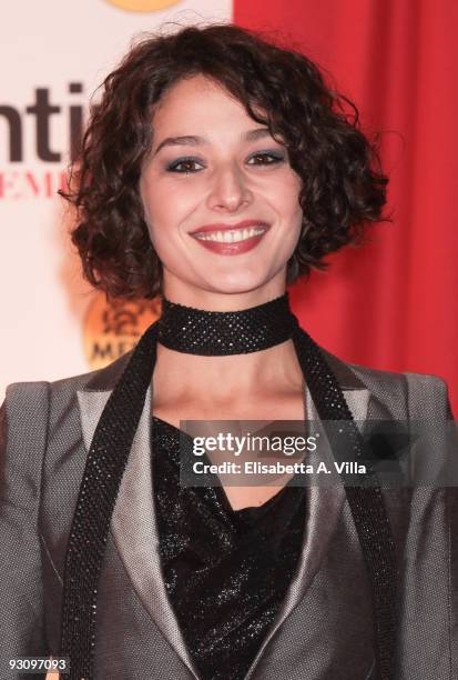 Actress Nicole Grimaudo attends "Valentino: The Last Emperor" premiere at Embassy Cinema on November 16, 2009 in Rome, Italy.