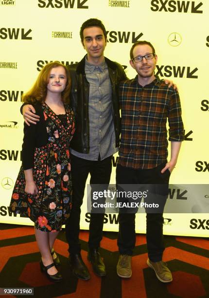 Actors Milly Shapiro, Alex Wolff and director Ari Aster attend the premiere of "Hereditary" during SXSW at Alamo Lamar on March 11, 2018 in Austin,...