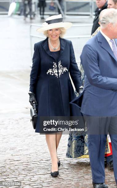 Camille, Duchess of Cornwall attends the 2018 Commonwealth Day service at Westminster Abbey on March 12, 2018 in London, England.