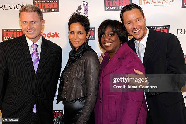 Executive Director and CEO of the Trevor Project Charles Robbins, actress Halle Berry, Karen Earl of the Jenesse Center and photographer Mark Liddell...