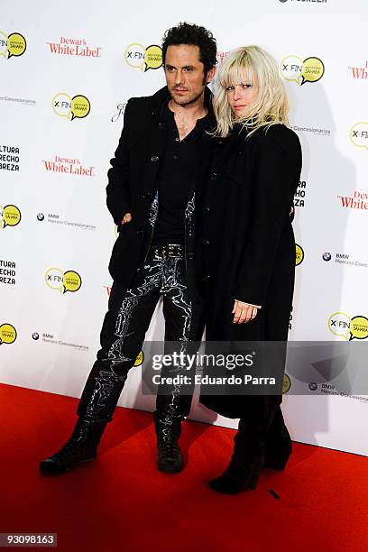 Actress Lluvia Rojo and singer Sr. Nadie attend the Juntos por el Sahara charity concert at Prize Circus on November 16, 2009 in Madrid, Spain.