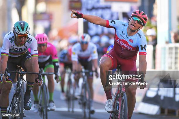 Arrival / Marcel Kittel of Germany Celebration, Peter Sagan of Slovakia, during the 53rd Tirreno-Adriatico 2018, Stage 6 a 153km stage from Numana to...
