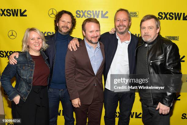 Tylie Cox, Ram Bergman, Tylie Cox, Anthony Wonke and Mark Hamill attend the "The Director and The Jedi" Premiere 2018 SXSW Conference and Festivals...